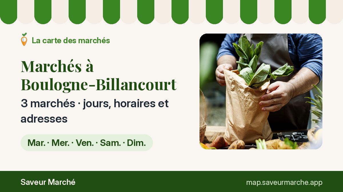 Marchés du samedi à Boulogne-Billancourt