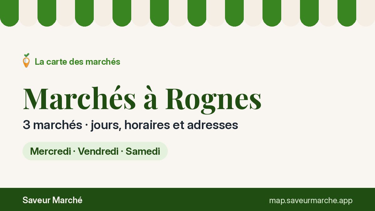 Marchés du samedi à Rognes