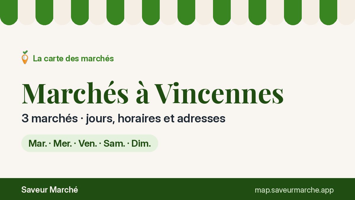 Marchés du samedi à Vincennes