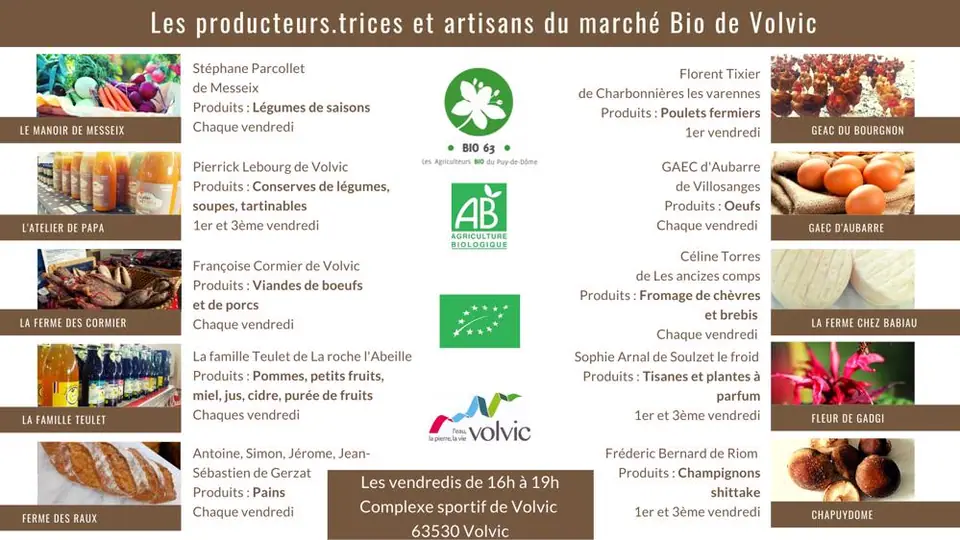 Marché Bio à Volvic (63)