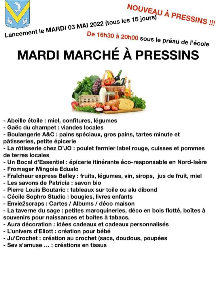Marché de producteurs à Pressins (38)